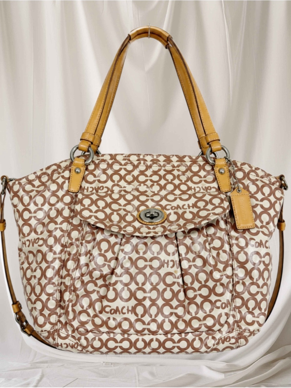 Coach Leah Optic Art Coated Canvas Large Bag Tote #13142